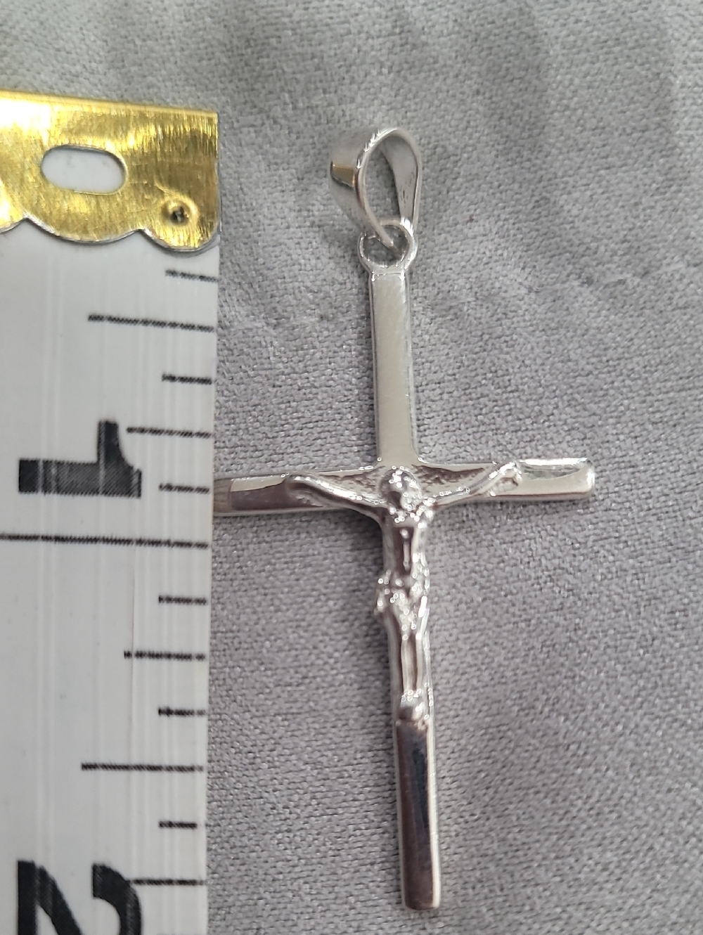 Sterling Silver Crucifix Pendant with Corpus - Religious Cross Necklace Charm